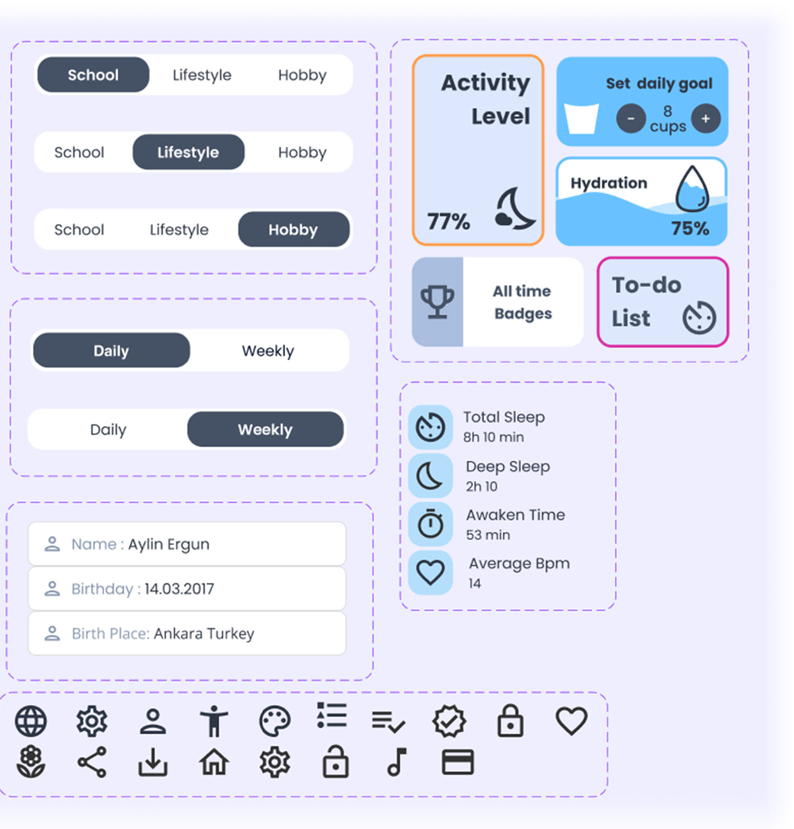 Pingu component library for the mobile app
