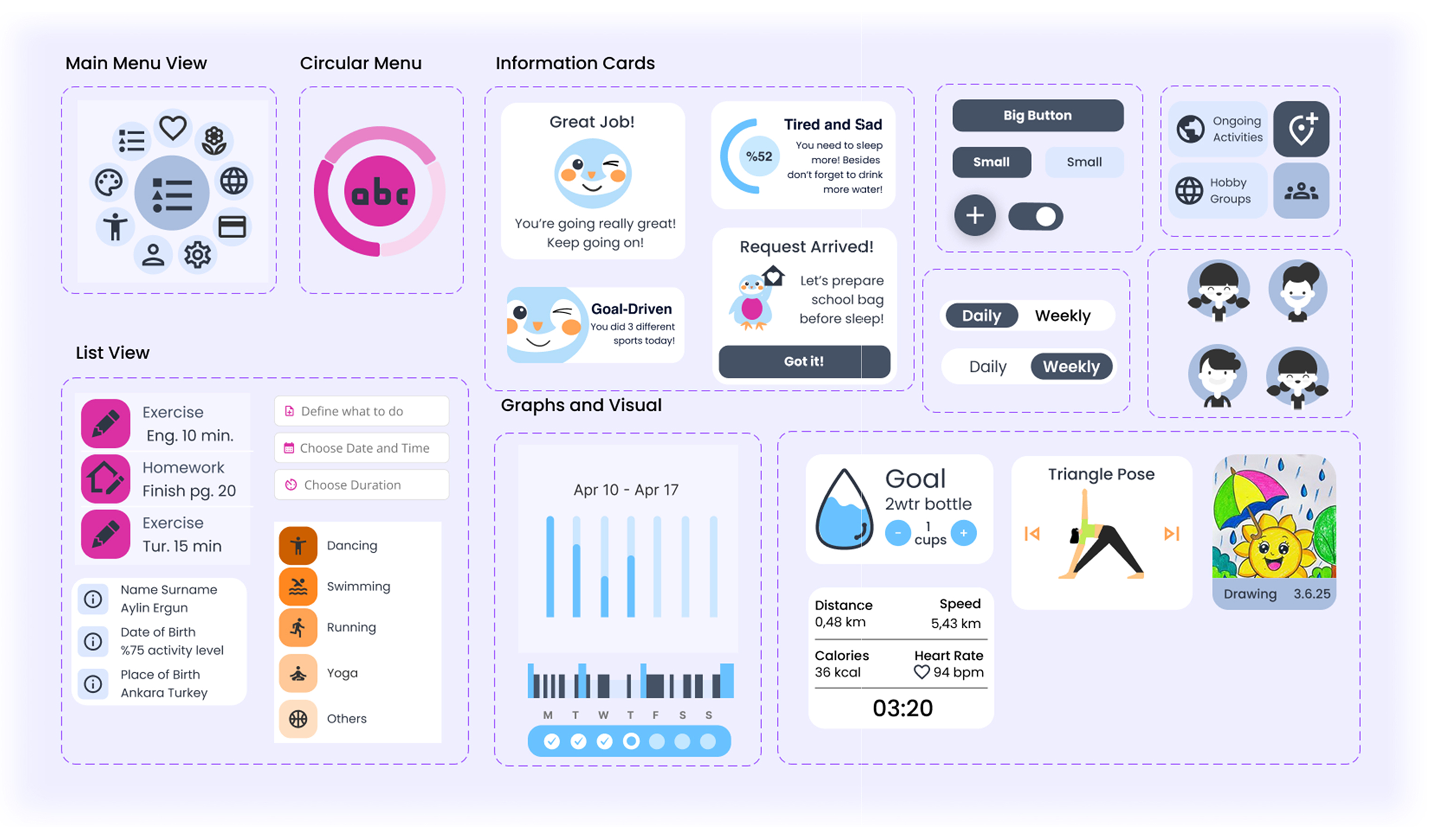 Pingu component library for the smart watch