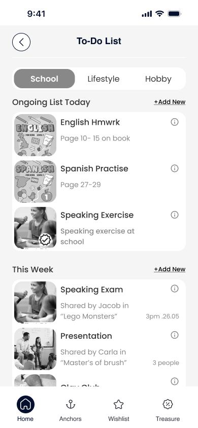 To-Do task list wireframe