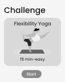 Flexibility Yoga challenge wireframe