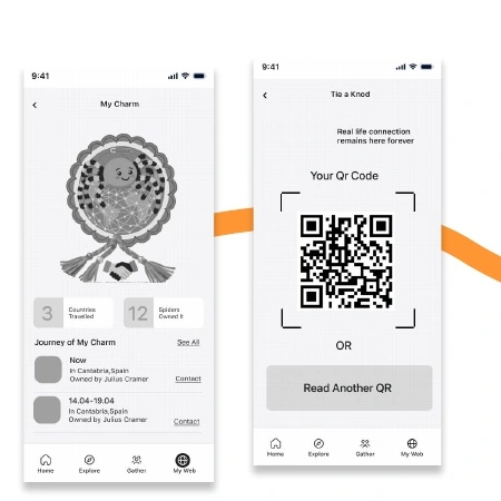 Charm exchange and badge tracking interfaces