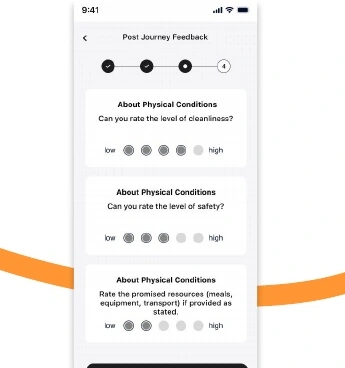 Journey feedback interface