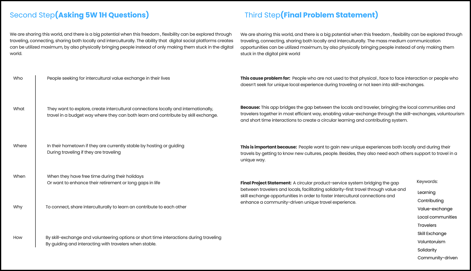5W1H exploration and final problem statement