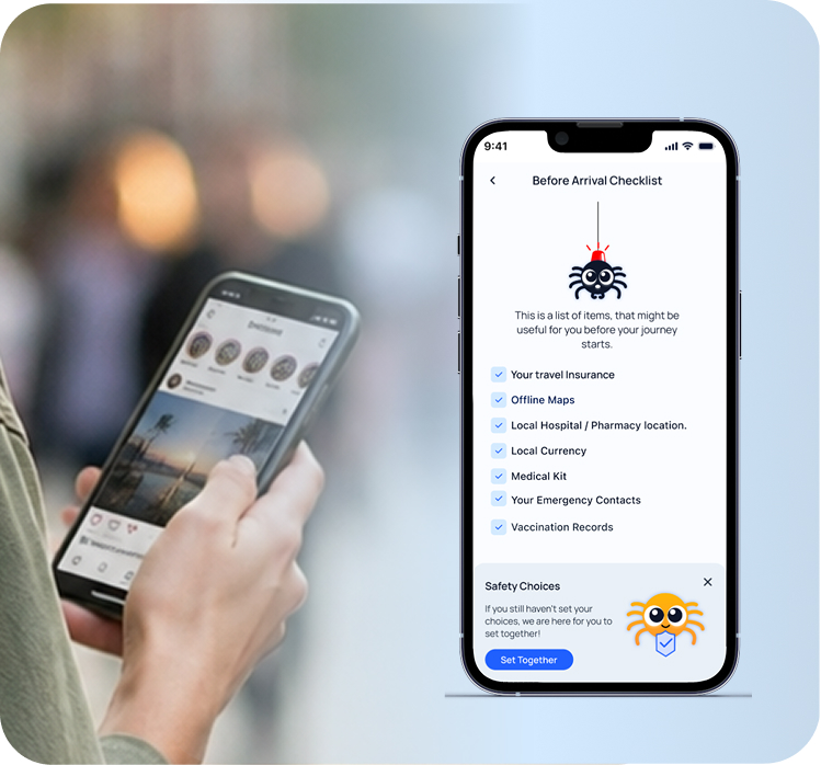 Pre-arrival checklist in the Stitch app