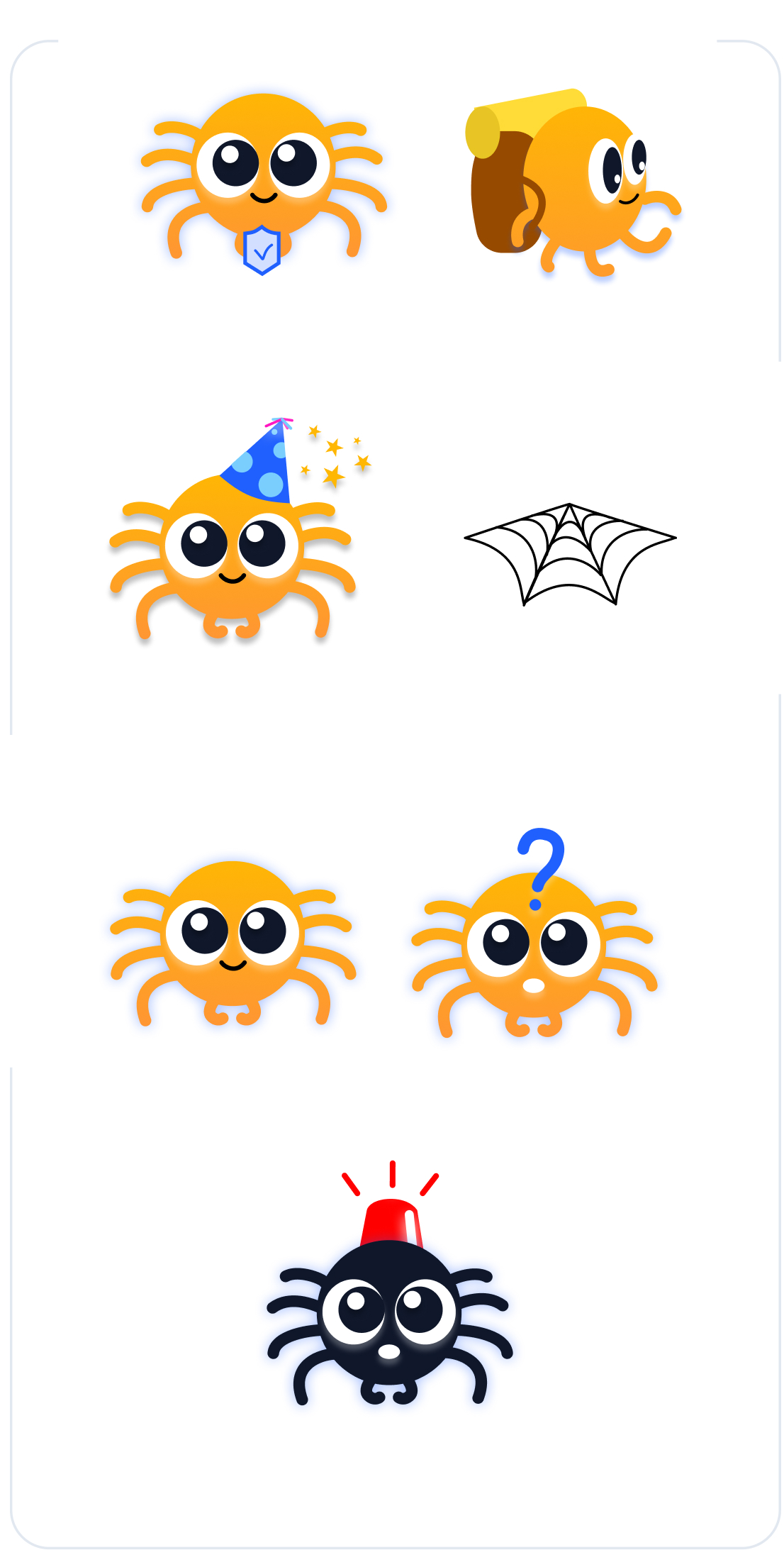 Stitch spider mascot poses and expressions